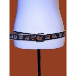 Princeton Tigers Football Belt D Ring Canvas Web Black Orange Size Medium 45”